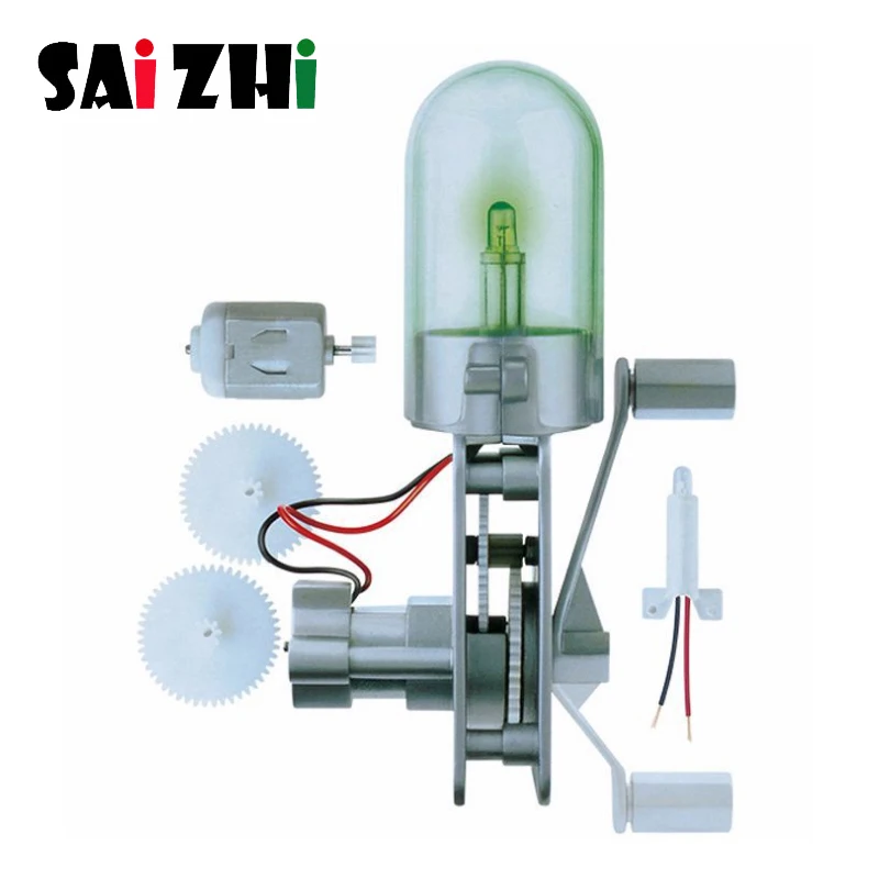 Saizhi DIY Hand Dynamo Generator Flashlight Model Scientific physical experiment tools Kits Children Creative Educational Toys | Игрушки и