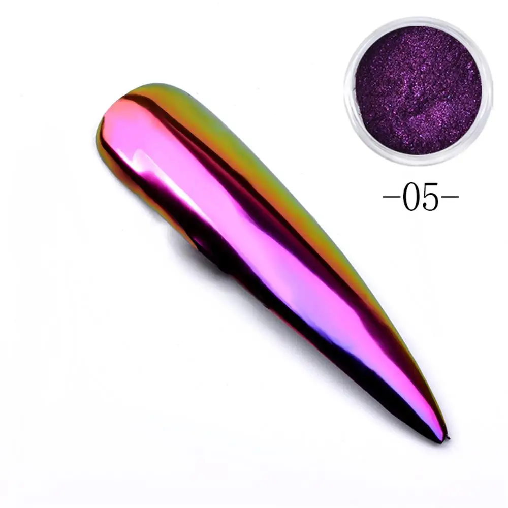 1 шт 8 цветов оптический хамелеон ногтей зеркальный порошковый хромированный пигмент пыль блестит DIY Дизайн ногтей Блеск Маникюр украшения для ногтей - Цвет: 5