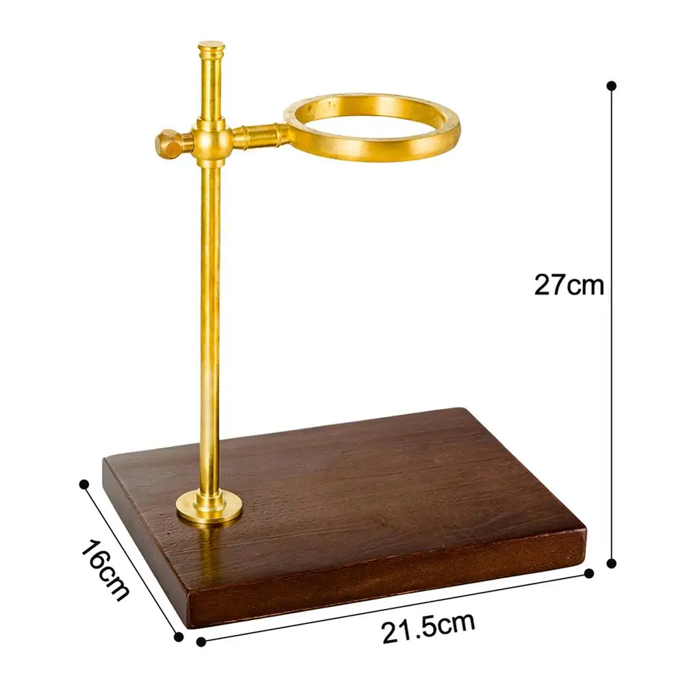 Многоразовая капельница для кофе из нержавеющей стали с двойным слоем сетчатого фильтра и высококачественной медной и деревянной подставкой Аксессуары для кофе