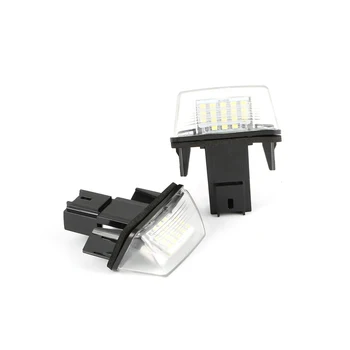 

2PCS Led License Number Plate Lights Bulbs no error For Citroen C3 C4 C5 Peugeot 206 207 306 307 308 406 407 White 18 LED
