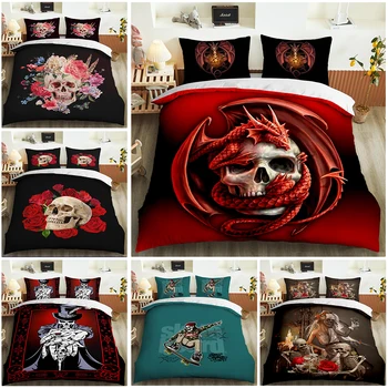 

Sugar skull 3D Printed bedding set Luxury Duvet Cover Pillowcase Set skull comforter bedding sets bedclothes bed linen