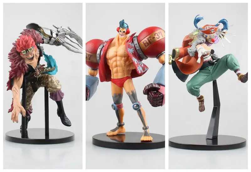 

Anime One Piece Group Vertical Type French Eustace Kidd Clown Bucky Boxed Garage Kit