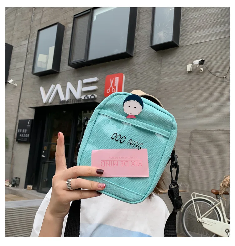 Canvas Bag Women's Shoulder New Style Korean-style Versatile Fashion Summer Hipster Candy Shoulder Bag Phone Package