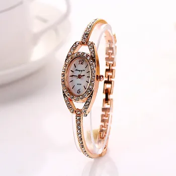 Señora pulsera de acero inoxidable de cristal de cuarzo relojes mujer imitaciones de marcas lujo reloj de lujo reloj para mujer