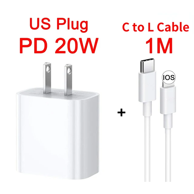 usb fast charge 20W PD Fast Charger For iPhone 13 EU US Plug 1M Data USB Type C Cable For iPhone 12 Charging USB-C Wire for iphone 11 pro ipad usb c 5v 3a Chargers