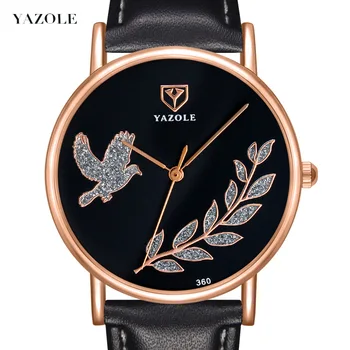 

Original Authentic Ladies Korean Fashion Watch Girls Women's Watches Quartz Clock Flowers Design High Quality Leather B3429