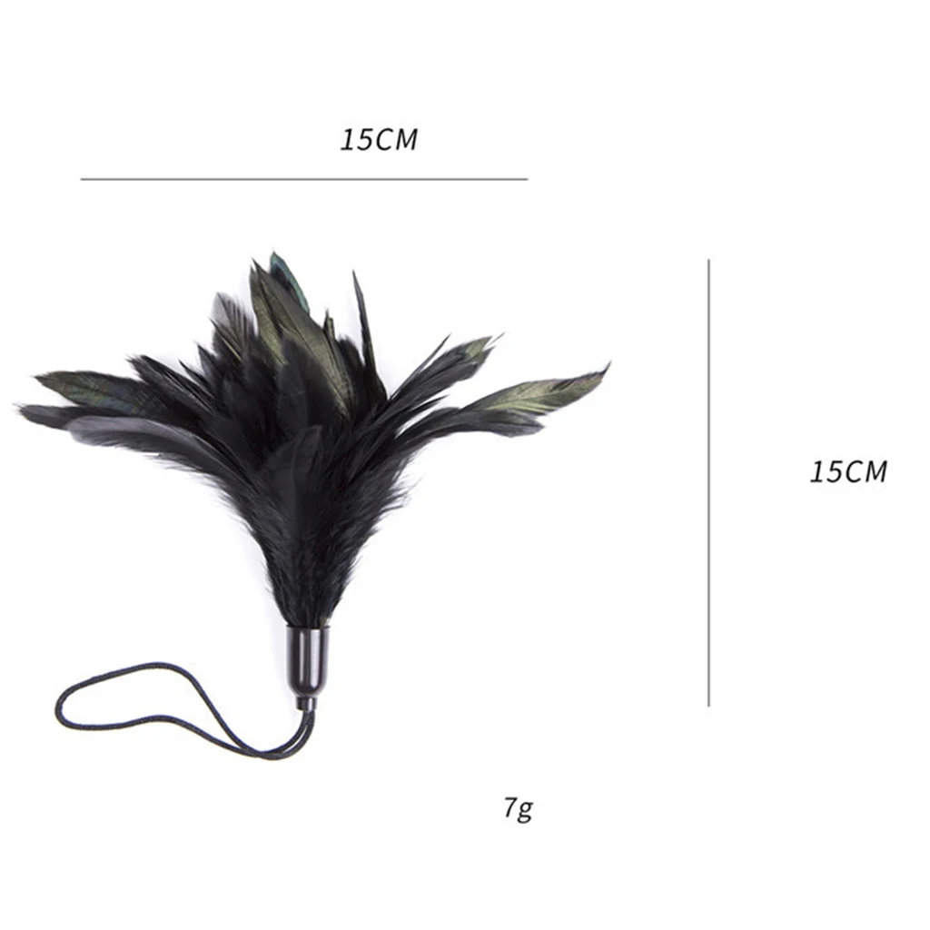 Black Soft Non-irritation Flirting Feather Tickling Teasing Toy for Couple Holiday Wedding Night Party Joke
