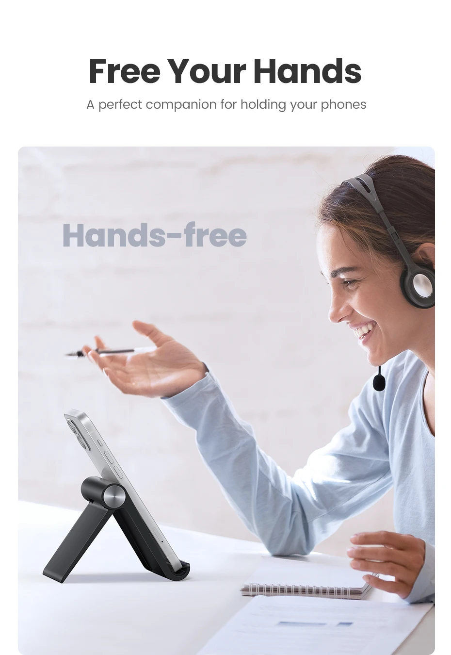 UGREEN Phone Holder Stand Moblie Phone Support For iPhone 13 12 Xiaomi Samsung Huawei Tablet Holder Desk Cell Phone Holder Stand wireless charging stand for iphone and apple watch