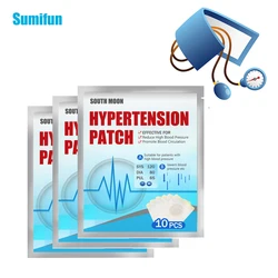 10pcs Hypertension Patch Control High Blood Pressure Clean Blood Vessel Reduce Sugar Diabetes Herbal Plaster Health Care