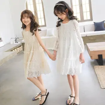 

Lace Teens Dress Girls Wedding Party Dresses Princess Vestidos 2020 Junior Kids Girl Beach Dress Children Clothing J933