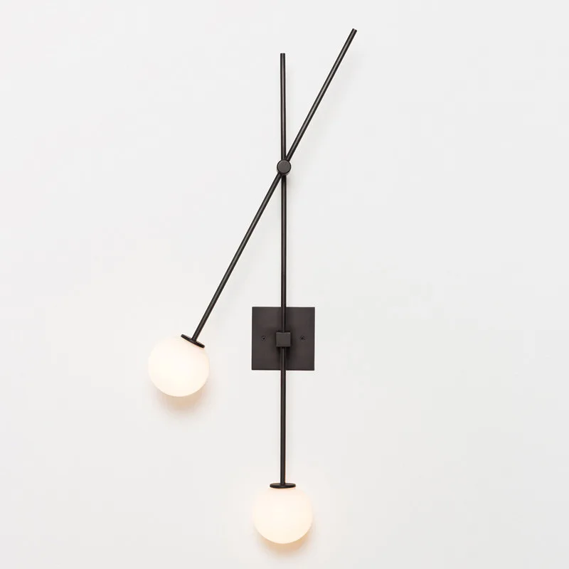

Nordic Minimalist Bedroom Bedside Led Wall Lamp Art Geometric Lines Rotatable Head Livingroom Kitchen Bathroom Decor Wall Sconce