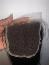 Cierre Frontal de malla HD liso, cabello humano brasileño de 5x5, cierre de encaje transparente con pelo de bebé prearrancado