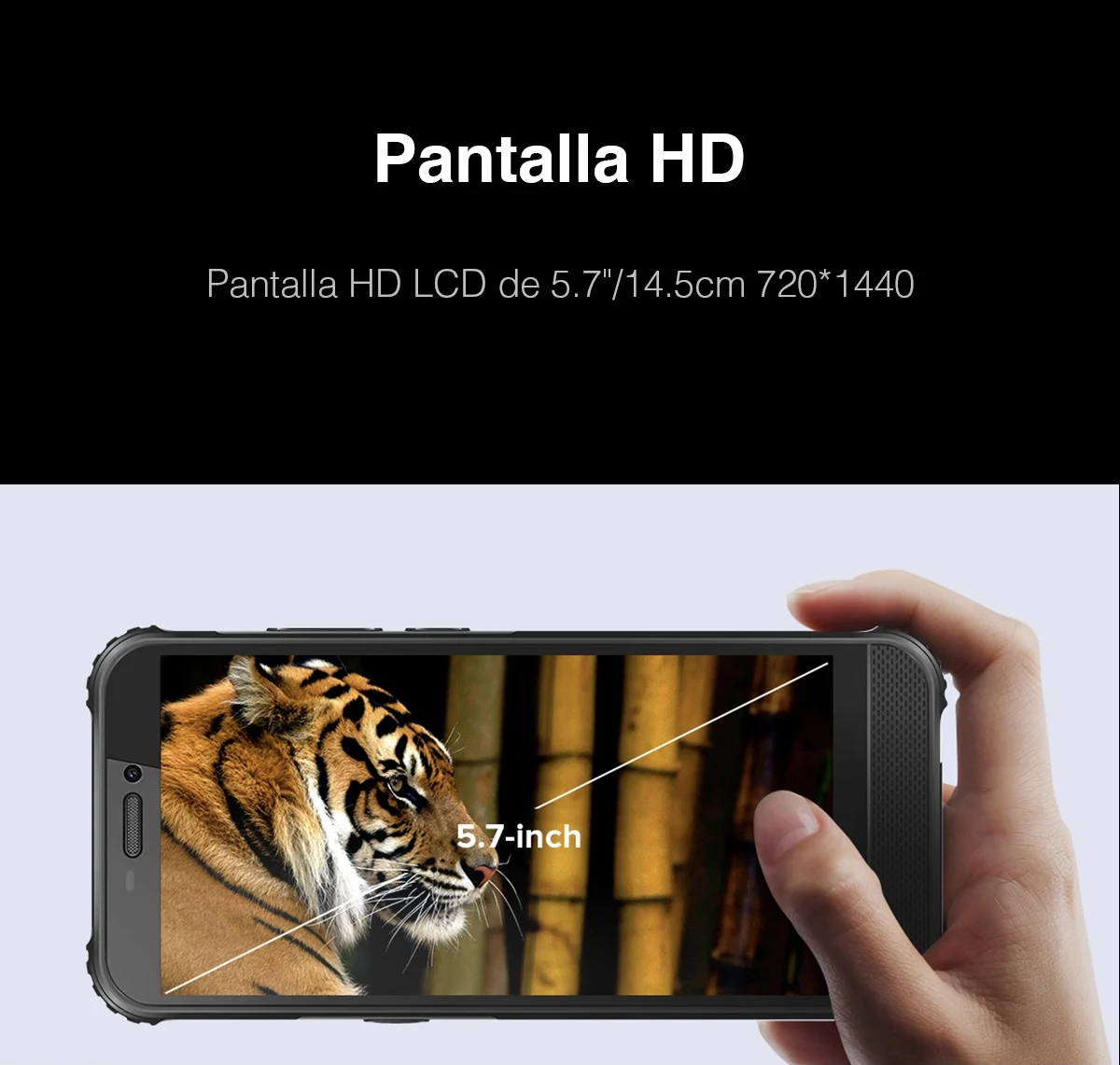 AGM H3 IP68/IP69K Teléfono rugerizado a prueba de agua, celular con visión noctura 5.7” 5400mAh sistema Android 11 teléfono móvil NFC, con altavoz frontal 18 H2c3c3eaa3f954d2d9fe5e87f3fe69bc4n