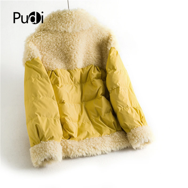 Winter women real wool fur coat warm down casual jacket 90% down girl fur coats lady short jacket overcoat OMS05
