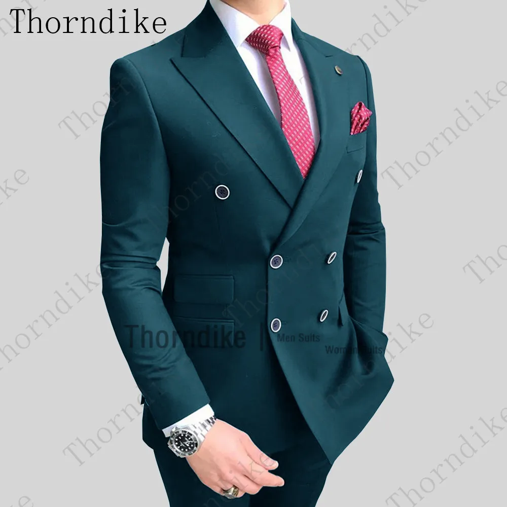 Однотонные мужские костюмы Thorndike (Блейзер + брюки) для свадьбы выпусквечерние