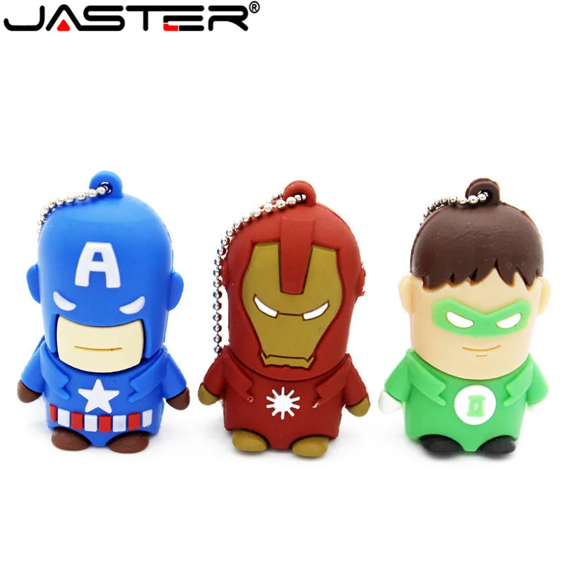 JASTER Мультяшные персонажи usb флэш диск полная емкость ручка накопитель Мстители