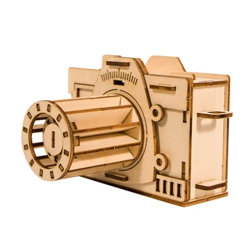 

46Pcs DIY 3D Camera Puzzle Wooden Model Building Kit Assembly Camera Toy