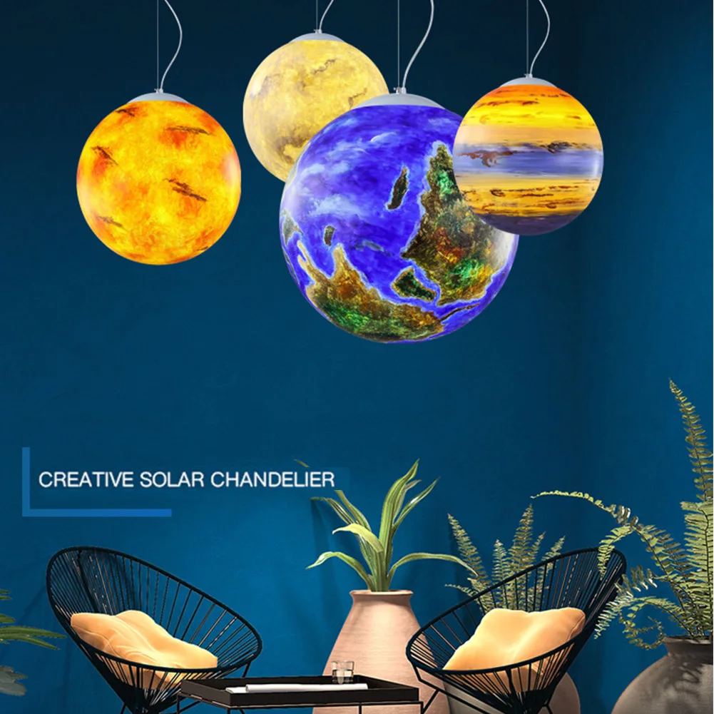 

Moon Pendant Lamp 3D Printing Ceiling Light Lamp 220V 50000H LED Bulb Bedroom Dining Room --M25