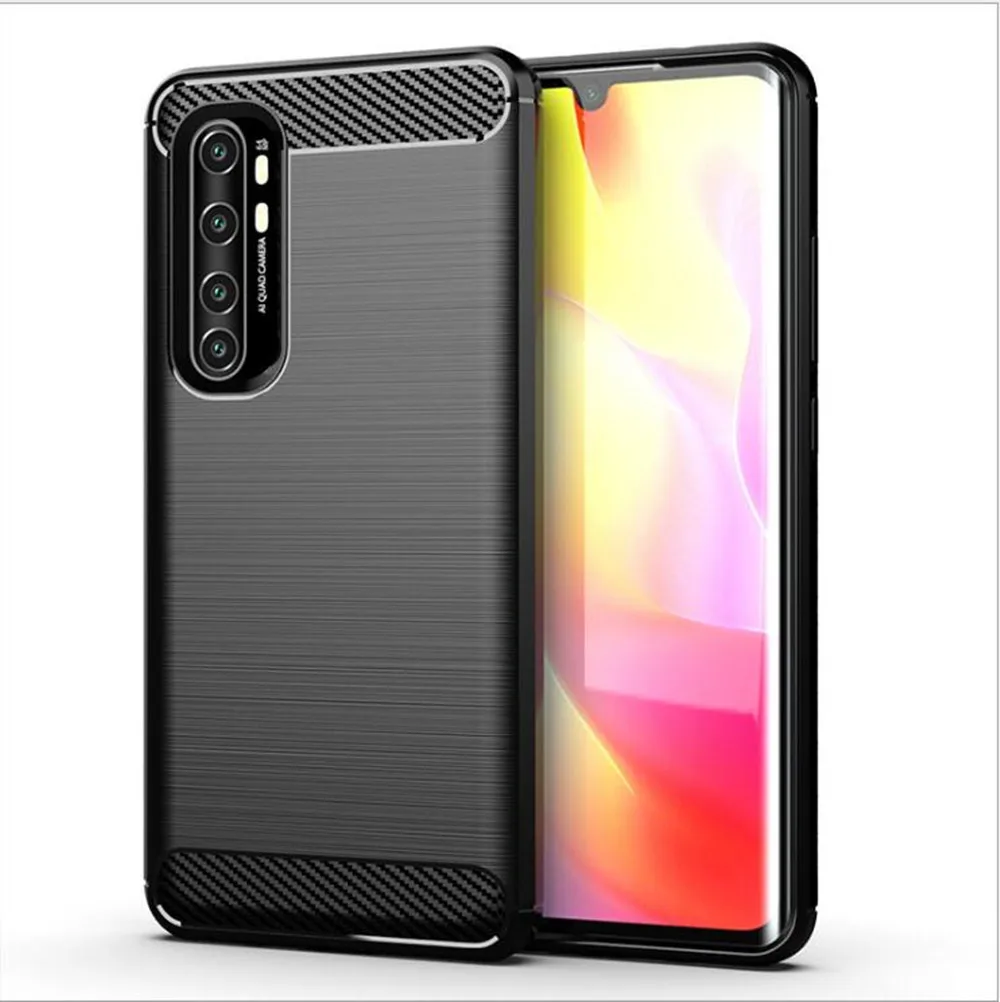 Чехол для Xiaomi Note 10 Lite мягкий чехол из углеродного волокна телефона ударопрочный