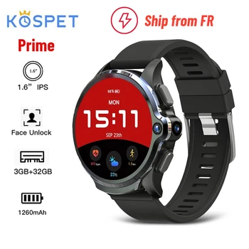 

KOSPET Prime Smart Watch Face ID Unlock 3GB 32GB 1260mAh Battery 1.6'' 4G Phone Watch Android 7.1 GPS Dual Cam for Android iOS