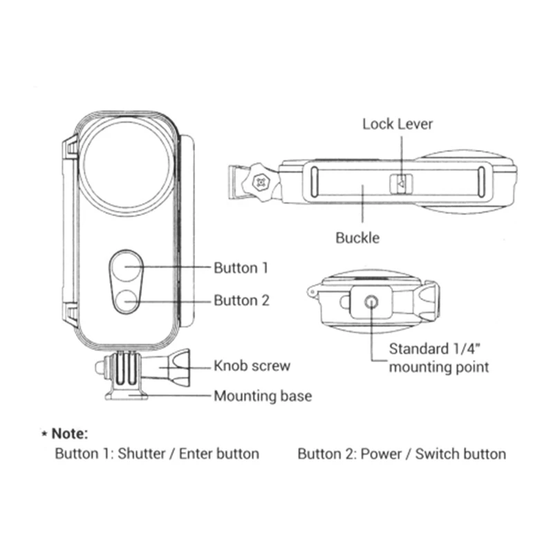 

Diving Case Waterproof Case Protective Panoramic Camera Housing Underwater 5M/16.4Ft for Insta 360 One X Camera