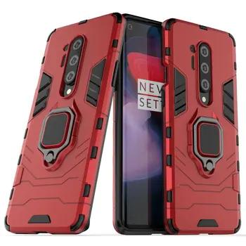 

30pcs/lot Finger Ring Holder Case For Oneplus 8 Pro Anti-Slip Armor Hybrid Anti-shock Cover For Oneplus 8