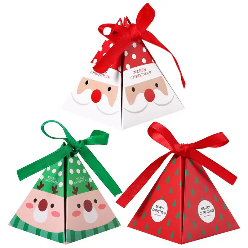 Креативная Рождественская бумажная коробка для конфет, милый мультяшный узор, упаковка, подарок, лакомства для шоколада, украшение для вечеринок - Цвет: 30pcs