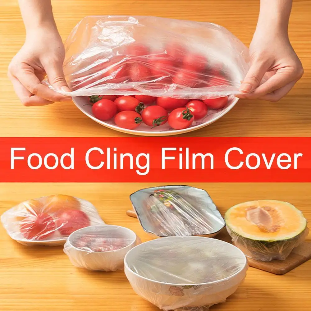 100pcs Disposable Food Cover Plastic Wrap Elastic Food Lids For Fruit Or Bowls Cups Covers Dustproof Hair Caps Shower