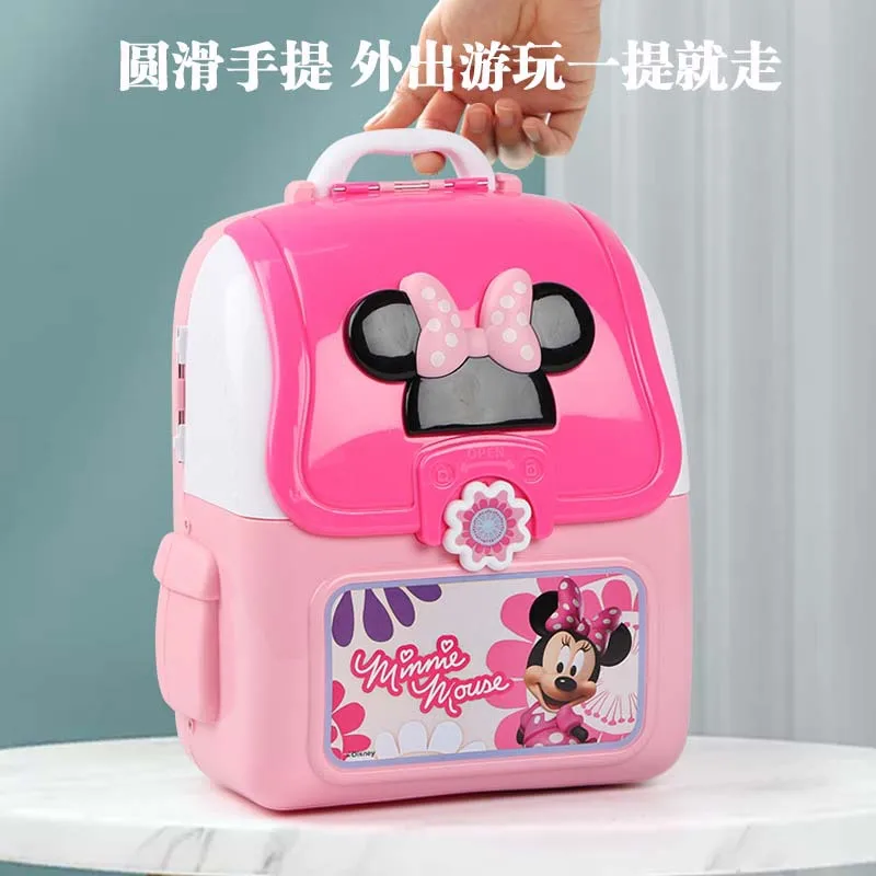 Disney Princess Play House Toy Girl Cosmetic Set Simulation Kitchen  Kitchenware Doctor Toolbox Backpack Mickey Minnie