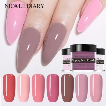

NICOLE DIARY Matte Color Dipping Nail Powder Colorful Dip Nail Glitter No Lamp Cure Gradient French Chrome Dust Pigment Decor