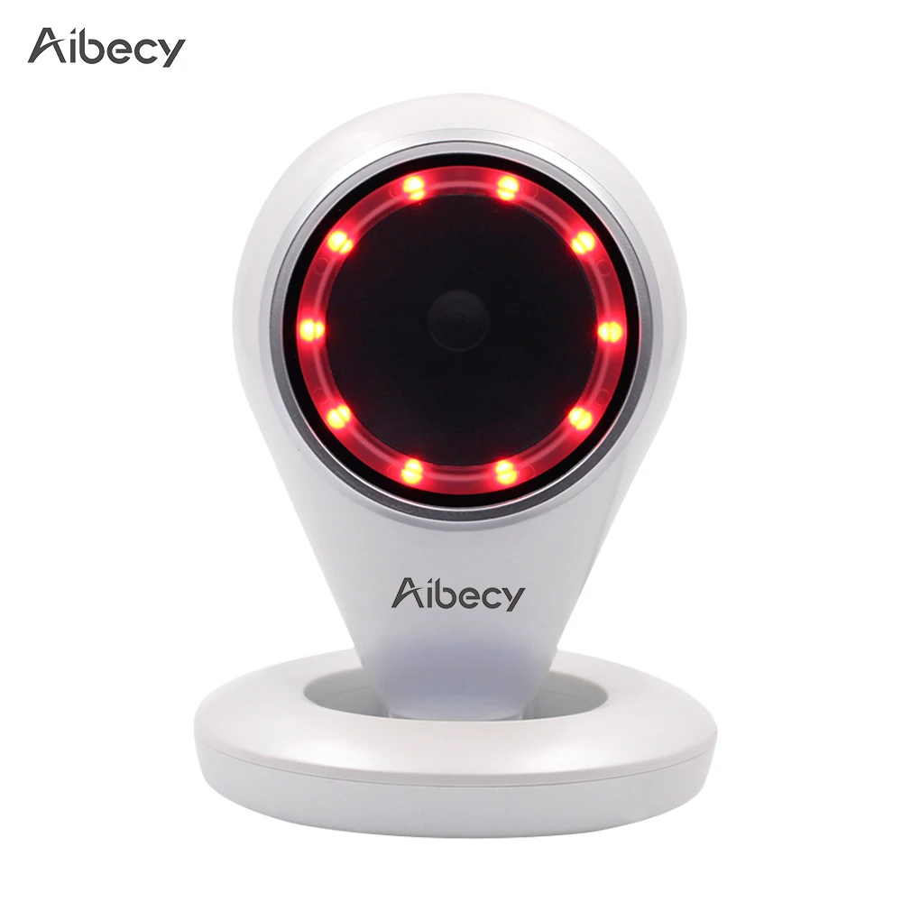 

Aibecy Hands-free USB Wired 1D 2D QR Barcoder Scanner Desktop Omnidirectional Bar Code Reader Platform Adjustable Scanning Head