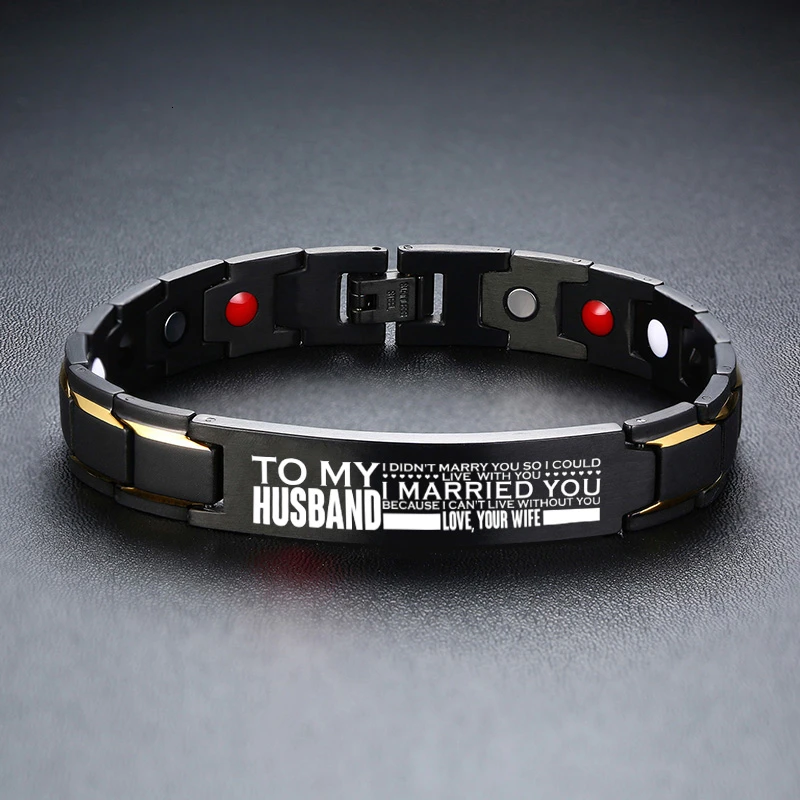 Титановая магнитная терапия здоровья браслет персонализированные сообщения ряд 4 Ele мужские ts мужские браслеты мужья подарки