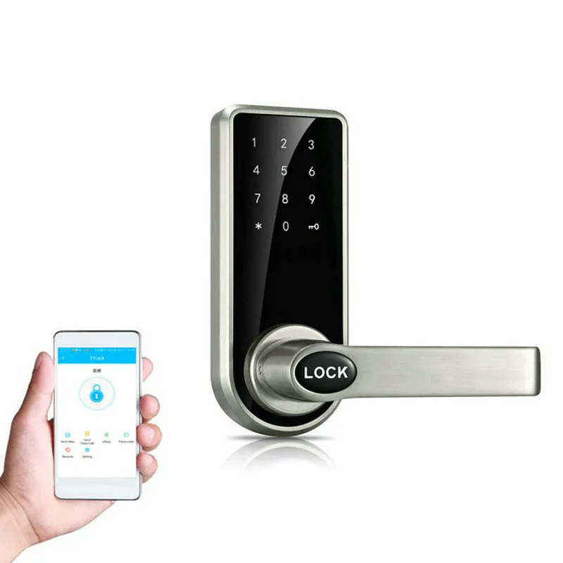 Silver TTLock wifi Интернет пульт дистанционного управления bluetooth умный цифровой дверной замок - Цвет: Silver