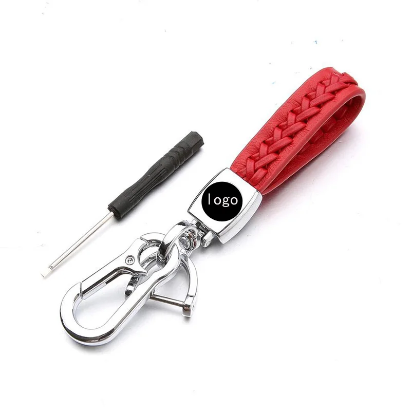 1 pack Leather Car Logo Keychain Key Chain Auto Keyring Key Ring Holder Keyfob For Mercedes Emblem benz w205 w203 w124 w204