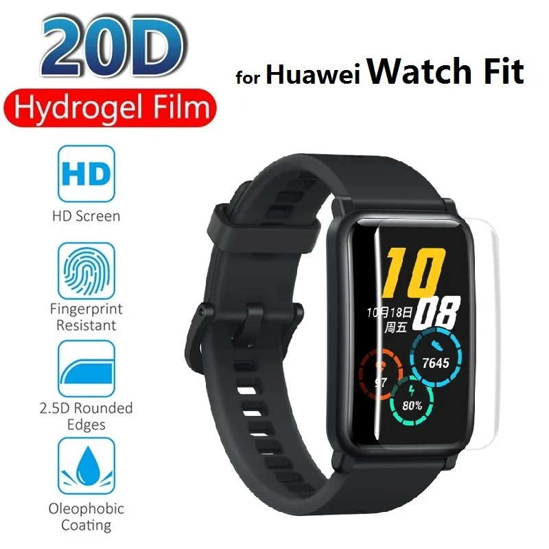 2 piezas película protectora de hidrogel para Huawei Watch Fit (no vidrio) lámina protectora de pantalla