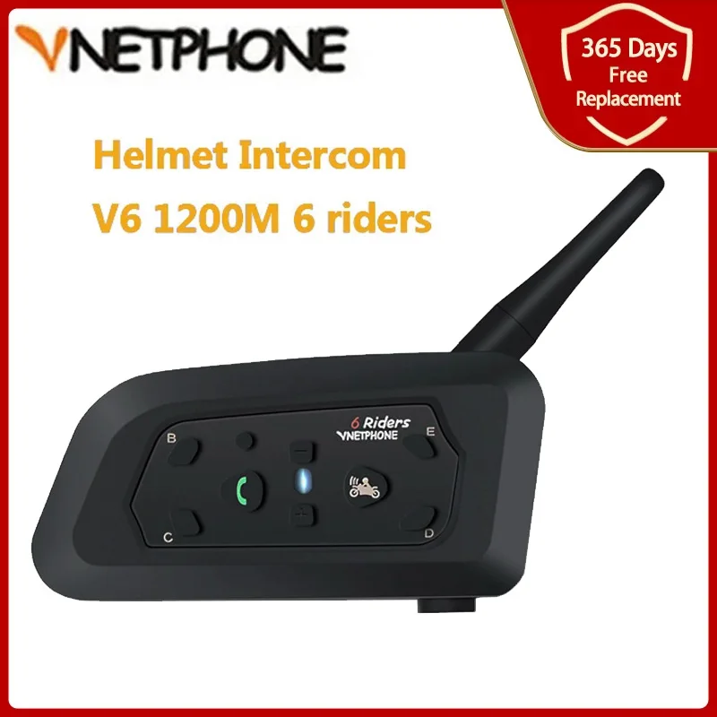 episodio moneda Personas mayores Vnetphone V6 Motorcycle Bluetooth Helmet Headset Intercom Intercomunicador  Moto Interphone 1200m Interfones For 6 Riders - AliExpress