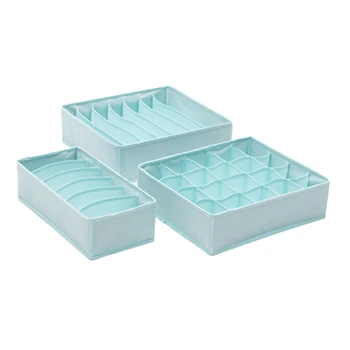 

Professional 3Pcs Non-Woven Fabric Underwear Organizer Bras Socks Drawer Organizer Foldable Underwear Box Wardrobe Clothes Stora