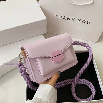 

Solid Color PU Leather Sac A Main Femme Crossbody Bags For Women 2020 Summer Small Shoulder Handbags Female Chain Bag