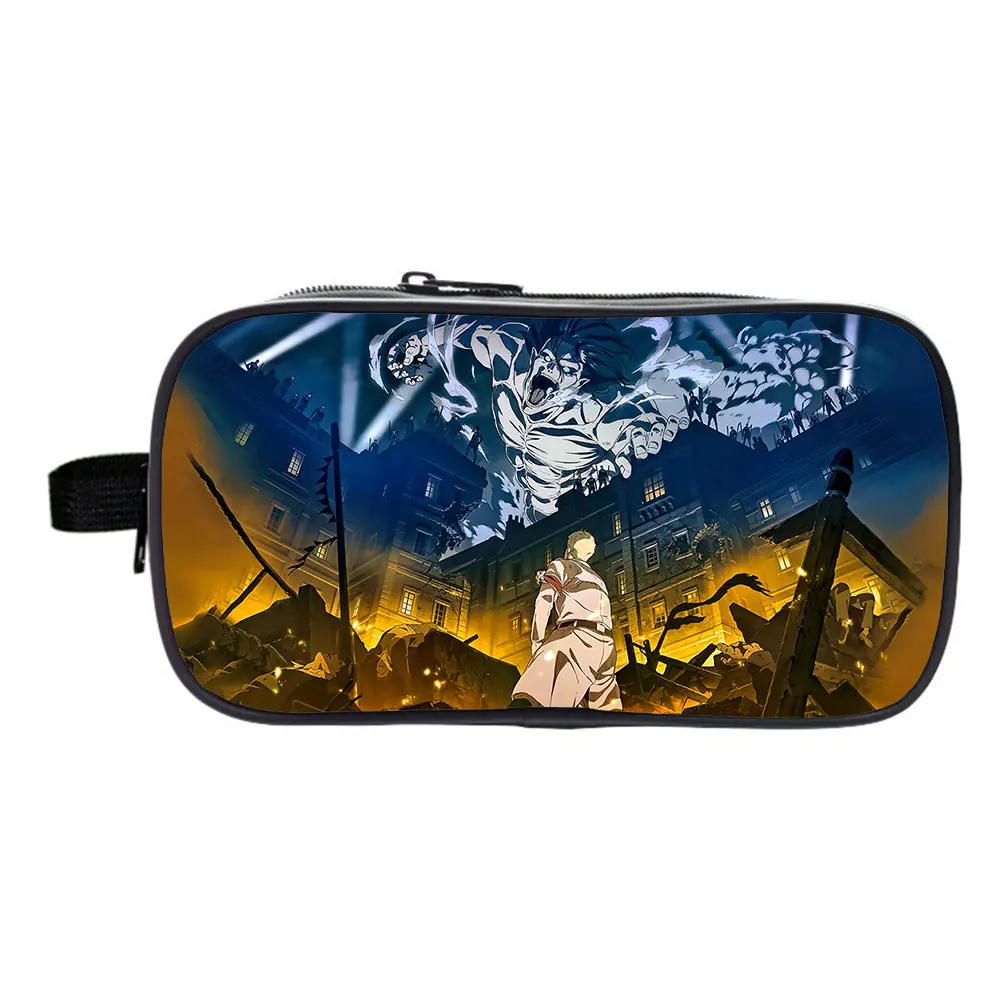 

Attack on Titan Pencil Case High Quality Coin Purse Cosmetic Bag Cartoon Pen Bag Students Stationery Bag Boys Girls Pencil Box