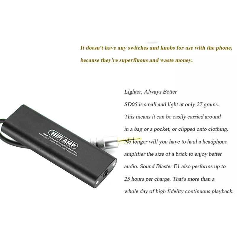 VICLIN SD05 Mobile Phone Amp HIFI Headphone o Amplifier High Thrust High Impedance Long Battery Life