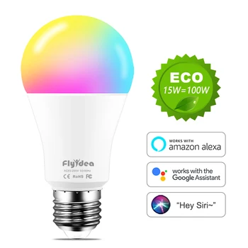 

WiFi Bulbs E27 LED Smart Light Bulb Color Changing Lamp Siri Voice Control Alexa Google Assistant 100W equivalent AC 110V 220V