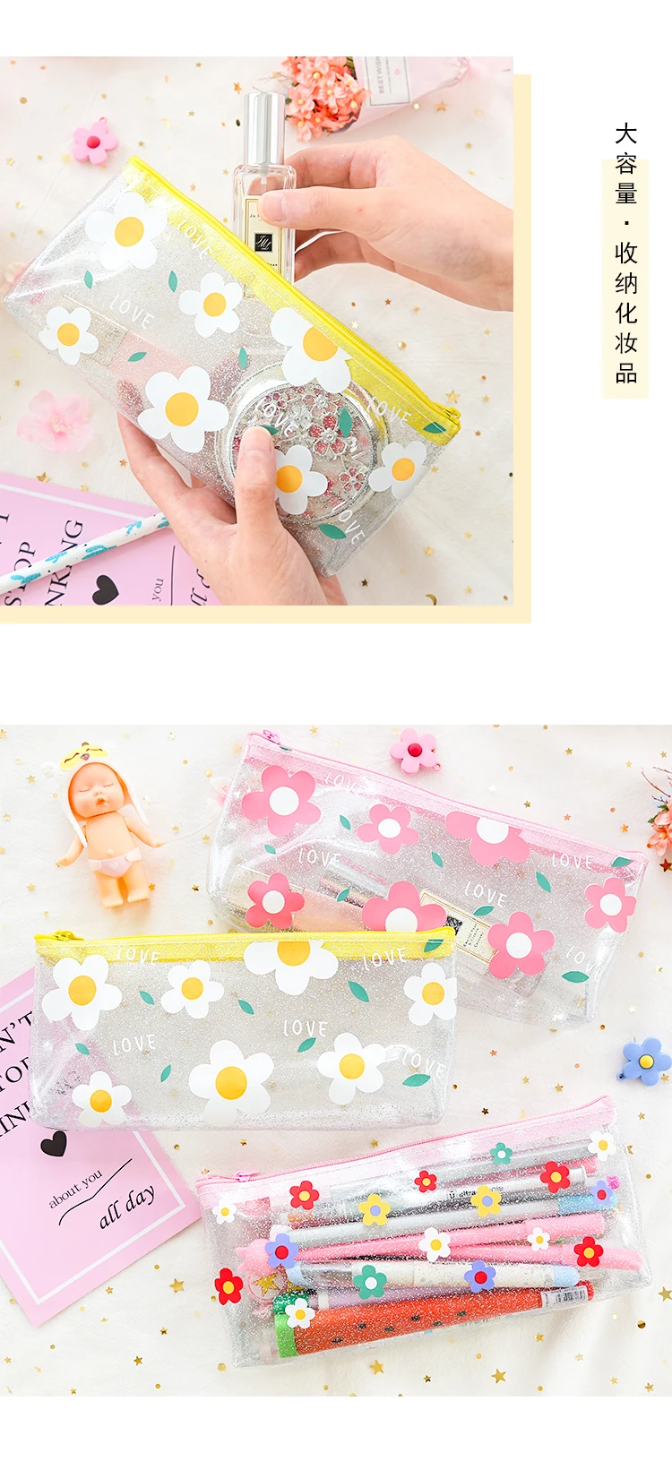 Симпатичные Фрукты прозрачный Карандаш Чехол для девочек Kawaii pvc канцелярские принадлежности пенал школьные канцелярские принадлежности Эсколар
