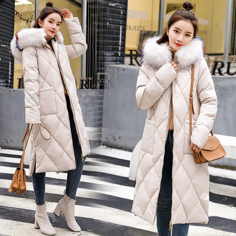

Pocket Long Sleeve Cotton-padded Clothes 2018 Winter Fashion Comfortable Simple Cool Solid Color Mid-length