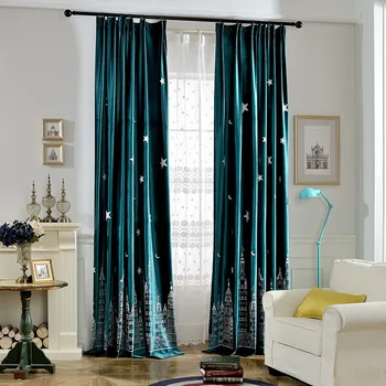 

Italian Style Modern Simple Curtains Velvet Embroidered Curtains for Living Room and Bedrooms Blackout Curtains
