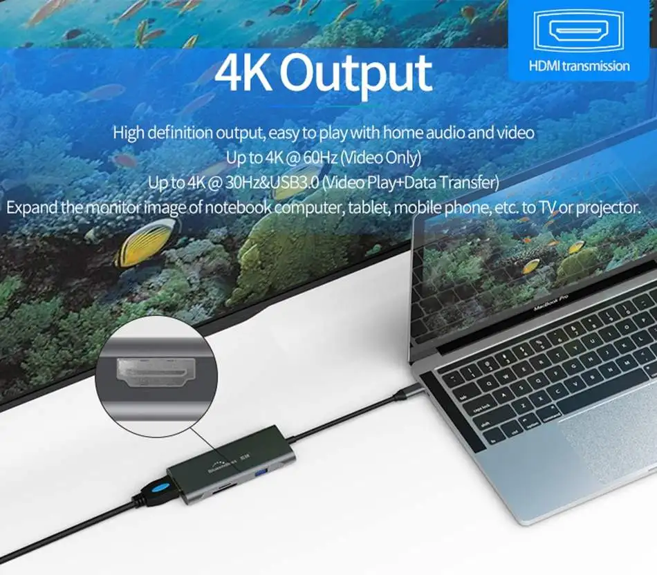 Blueendless USB-C Тип C 3,0 Разветвитель USB C концентратор для Мульти USB 3,0 HDMI адаптер для MacBook Pro Аксессуары USB C концентратор