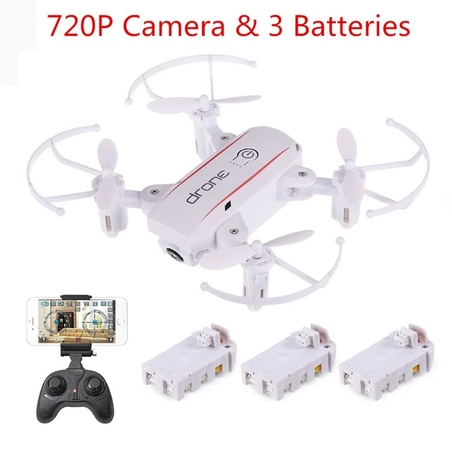 White 720P 3Battery Linxtech In1601 480p 720p Мини Радиоуправляемый Дрон с камерой Wi-Fi Fpv складной Квадрокоптер с удержанием высоты Радиоуправляемый вертолет игрушки - Цвет: White 720P 3Battery