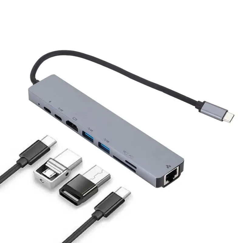 USB C Hub Type C Adapter HDMI USB 3.0 Splitter Card Reader Computer Data for Pro