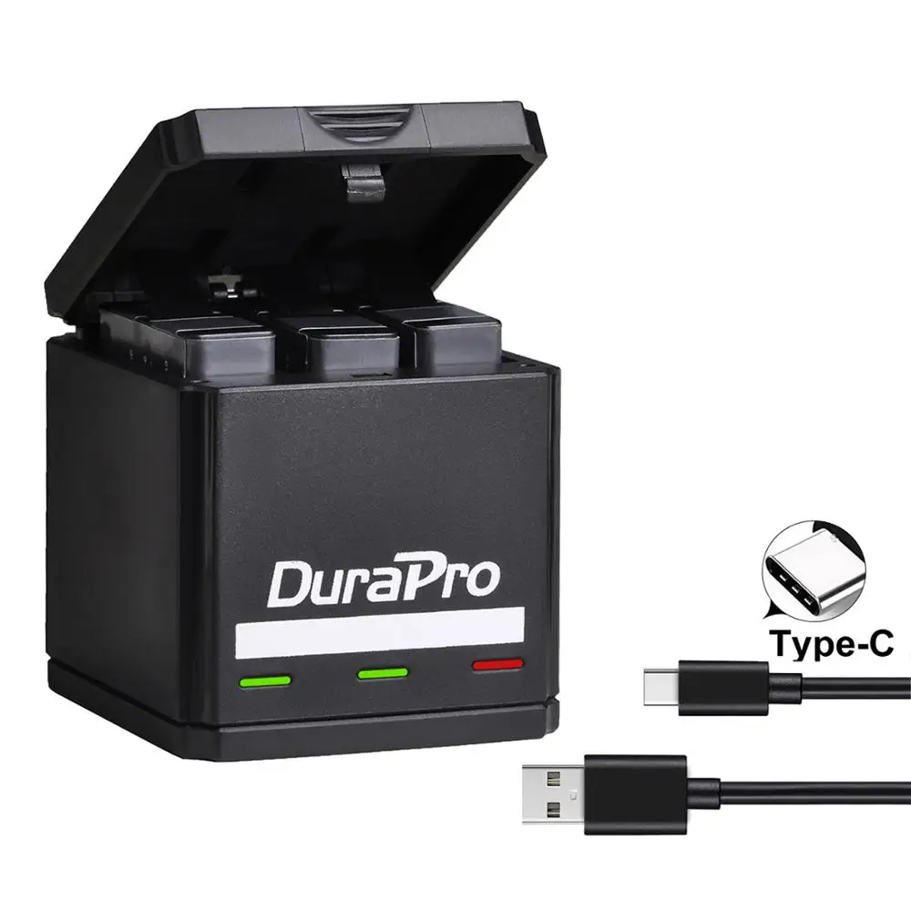 Для экшн-Камеры GoPro hero 7 hero 6 hero 5 Black Батарея+ USB 3-Порты Зарядное устройство с Тип C Порты и разъёмы для экшн-Камеры GoPro hero 7 6 hero 5 экшн-камеры