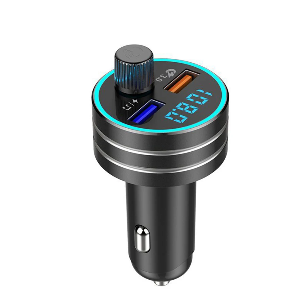 Black Bluetooth fm-передатчик многофункциональная Быстрая зарядка QC3.0 автомобильный двойной usb порт автомобильное зарядное устройство приемник Модулятор MP3-плеер Handfree - Название цвета: Black