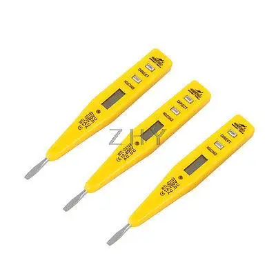 

3 Pcs LCD Display Flat Head Screwdriver AC DC Digital Voltage Tester 12-250V